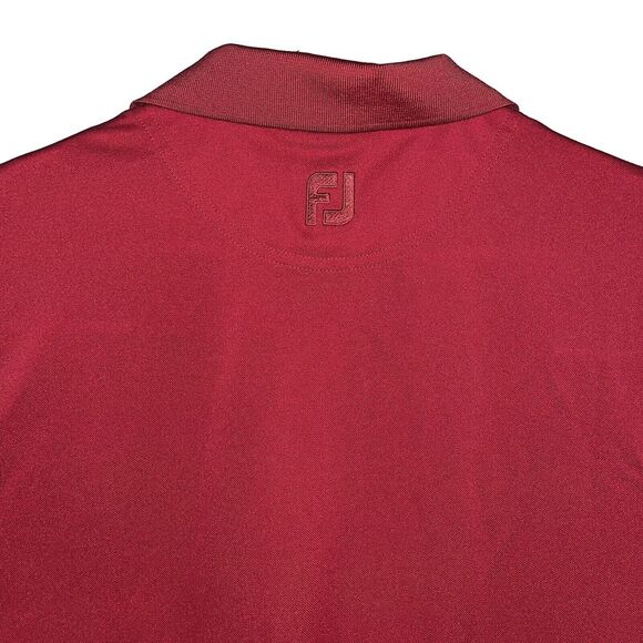FJ Footjoy Polo Shirt Mens Large Golf‎ Short Sleeve Red Collared w/ Embroidery - Picture 10 of 10
